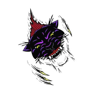 Angry purple lynx claws drawing listed in more animals decals.