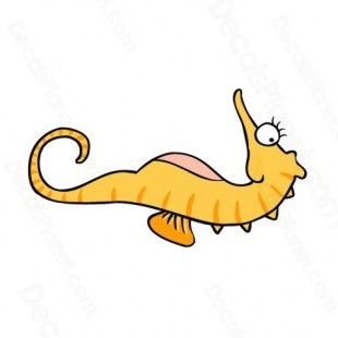Yellow seahorse listed in more animals decals.