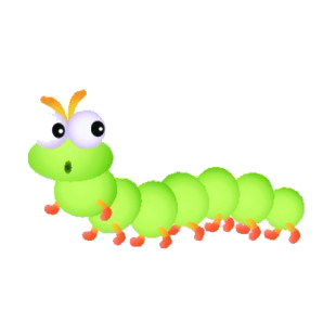Suprised green worm listed in more animals decals.