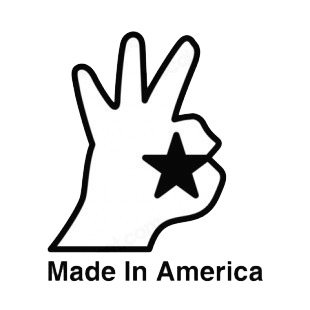 United States Made In America logo listed in symbols and history decals.