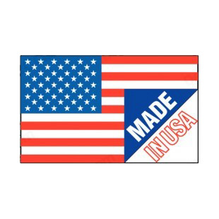 United States Made In USA logo listed in symbols and history decals.