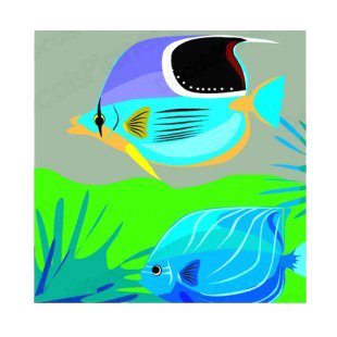 Blue angelfishes listed in more animals decals.