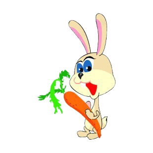 Bunny holding big carrot listed in more animals decals.
