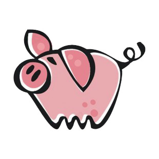 Pig with twirled tail listed in more animals decals.