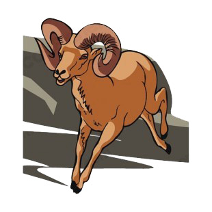 Brown ram running listed in more animals decals.