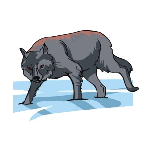 Grey wolf walking trough snow listed in more animals decals.
