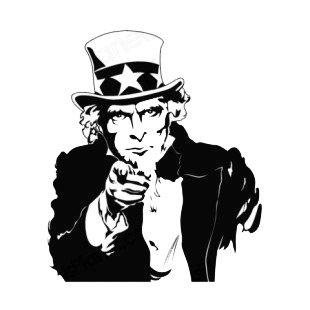 United States Uncle Sam i want you  listed in symbols and history decals.