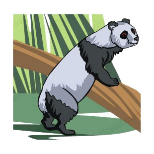 Panda leaning on a branch listed in more animals decals.