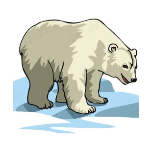 White polar bear standing on ice listed in more animals decals.