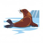 Brown seal on ice, decals stickers