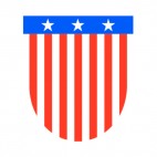 United States shield red stripes and 3 stars, decals stickers