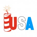 United States USA firecracker logo, decals stickers