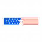 United States patriotic star and red stripes banner, decals stickers