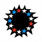 United States blue and red stars frame, decals stickers