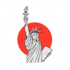 United States Statue of Liberty with sun, decals stickers