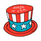 United States Uncle Sam hat Made In USA writting, decals stickers