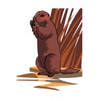 Brown squirrel eating, decals stickers