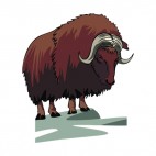 Buffalo standing on ice, decals stickers