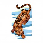 Tiger walking on ice, decals stickers