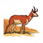 Gazelle in scrubland, decals stickers
