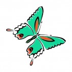 Green and red butterfly, decals stickers