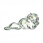 White cat looking up , decals stickers