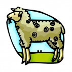 Ewe eating, decals stickers