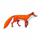 Brown and white fox walking, decals stickers