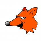 Fox face with mouth open, decals stickers