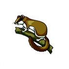 Brown and white gnawer on a branch, decals stickers