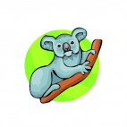 Grey koala on a branch, decals stickers