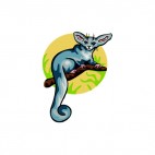 Grey coati with long ears on a branch, decals stickers