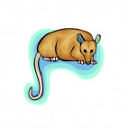 Brown opossum with long tail, decals stickers