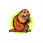 Brown prairie dog eating, decals stickers