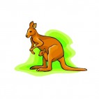 Kangaroo with baby, decals stickers