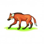 Red fox walking, decals stickers