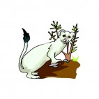 White weasel near tree, decals stickers