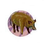 Brown wildboar licking lips, decals stickers