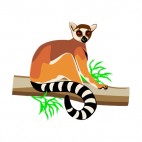 Brown lemur on a branch, decals stickers