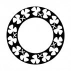 Shamrock circular frame, decals stickers