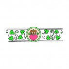 Shamrocks hart and crown border, decals stickers