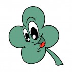 Four leaf clover smiling, decals stickers