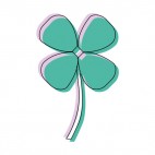 Four leaf clover drawing, decals stickers