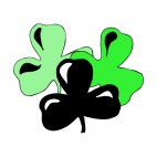 Black and green shamrocks, decals stickers