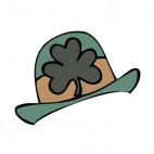Irish hat with shamrock, decals stickers