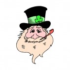 Leprechaun with blond beard and pipe, decals stickers