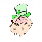 Leprechaun with blond bear and pipe, decals stickers