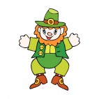 Leprechaun smiling and dancing, decals stickers