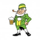 Leprechaun with beer mug, decals stickers