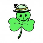 Shamrock with hat smiling , decals stickers